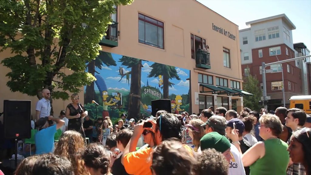 Simpsons Springfield Mural Dedication from Jake Wehrman on Vimeo