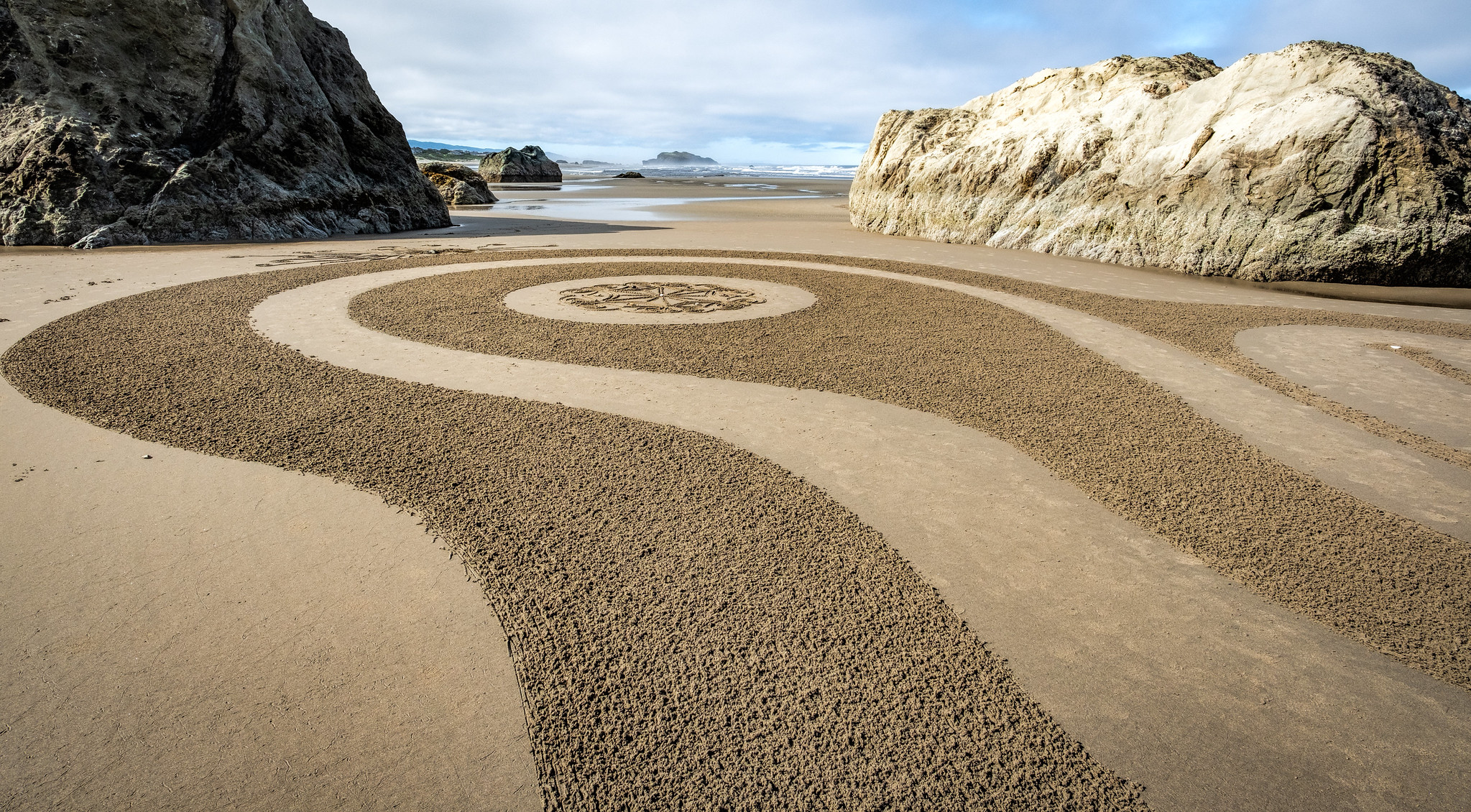 Stunning Sand Art: Magical Sand Labyrinths On The Oregon Coast