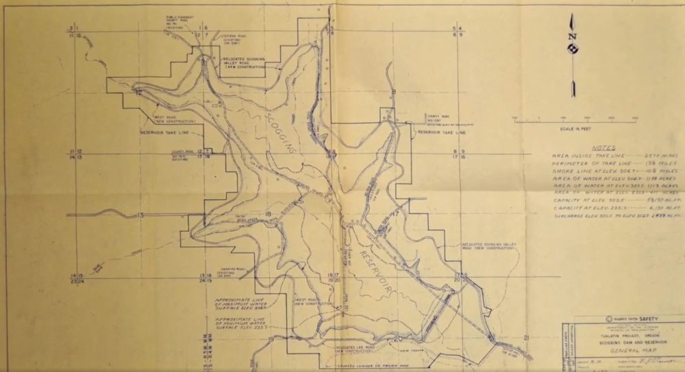 scoggins valley hagg lake antique map