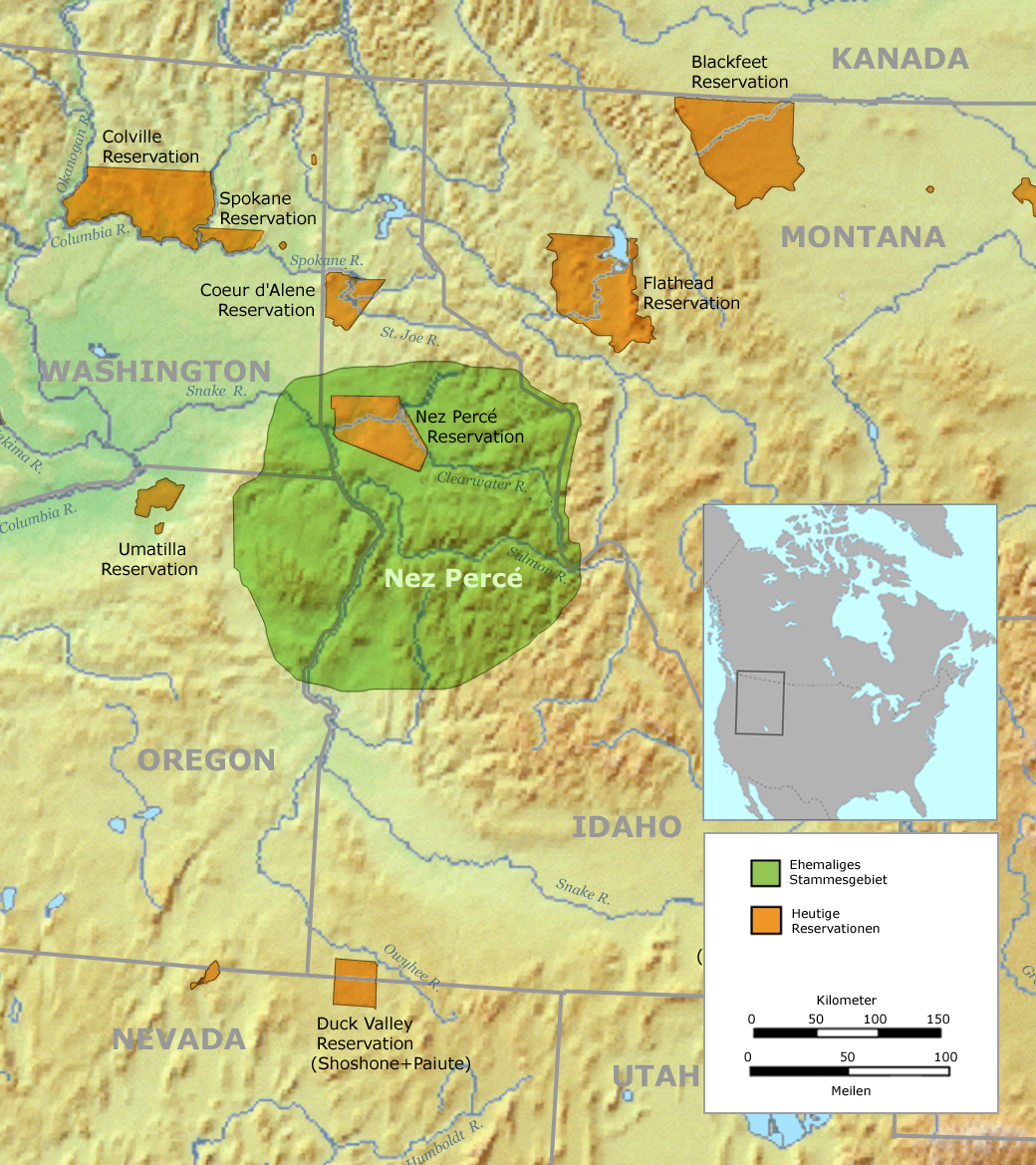 nez perce territory map