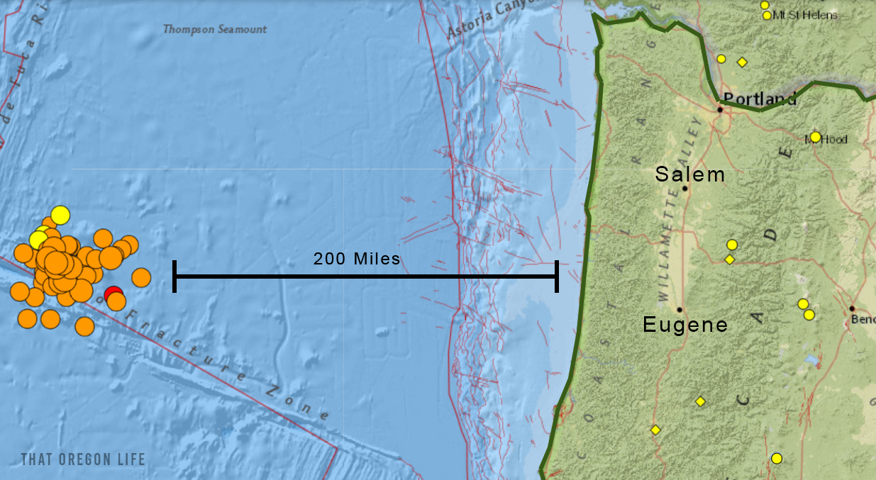 More Than 50 Earthquakes Strike Off Oregon Coast, No Threat of Tsunami