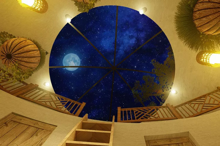 A 3D rendering of the huge skylight at Oculus Lodge