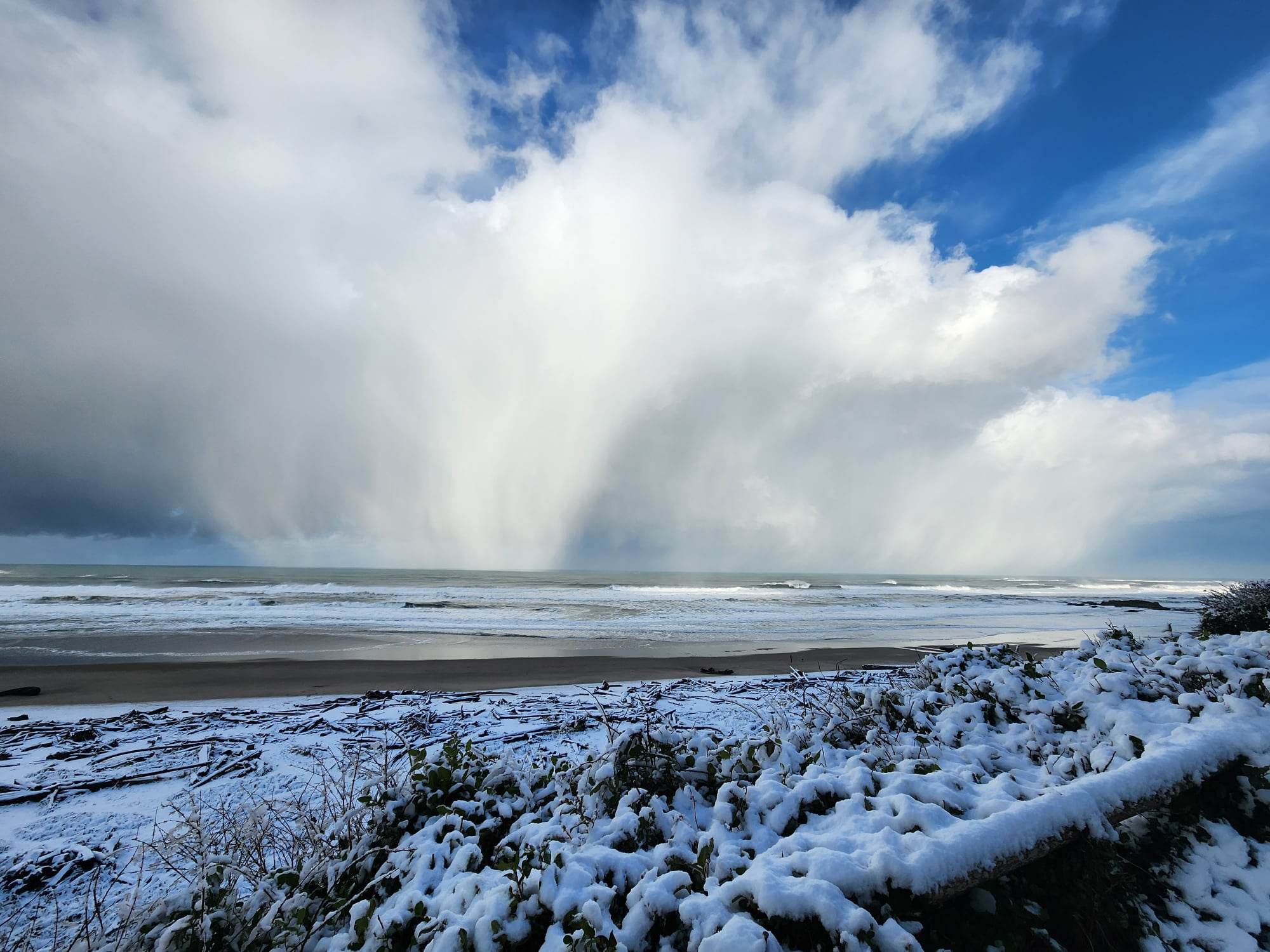 📸 Photos: A Rare Snow Day On The Oregon Coast