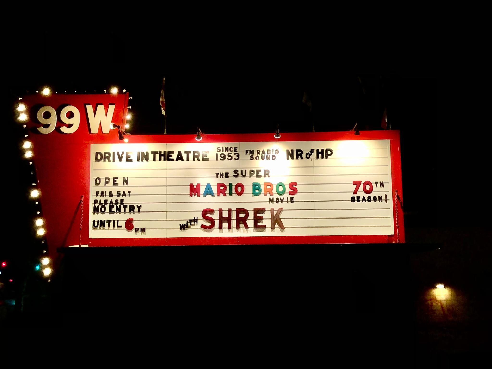 Super Mario Bros. Movie Playing Now at Newberg’s 99W Drive-In
