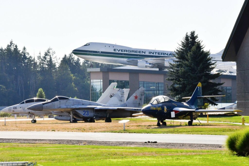 The outside of the Evergreen Aviation And Space Museum.