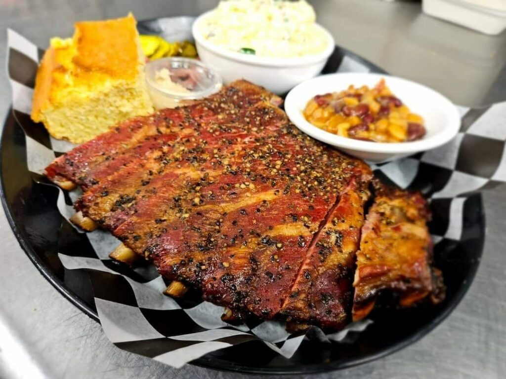 A really delicious looking plate of grilled BBQ meat.